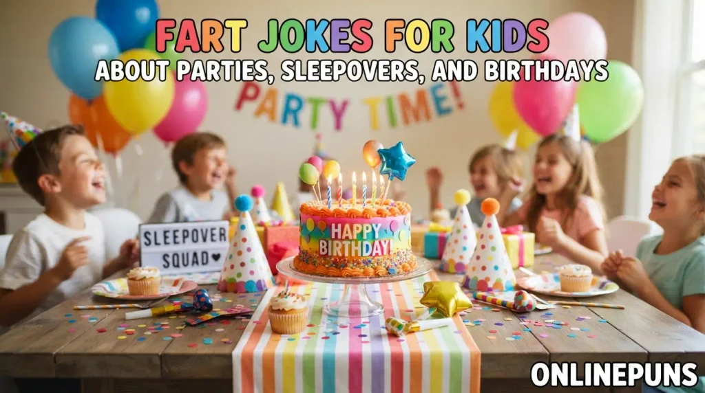Fart Jokes for Kids About Parties, Sleepovers, and Birthdays