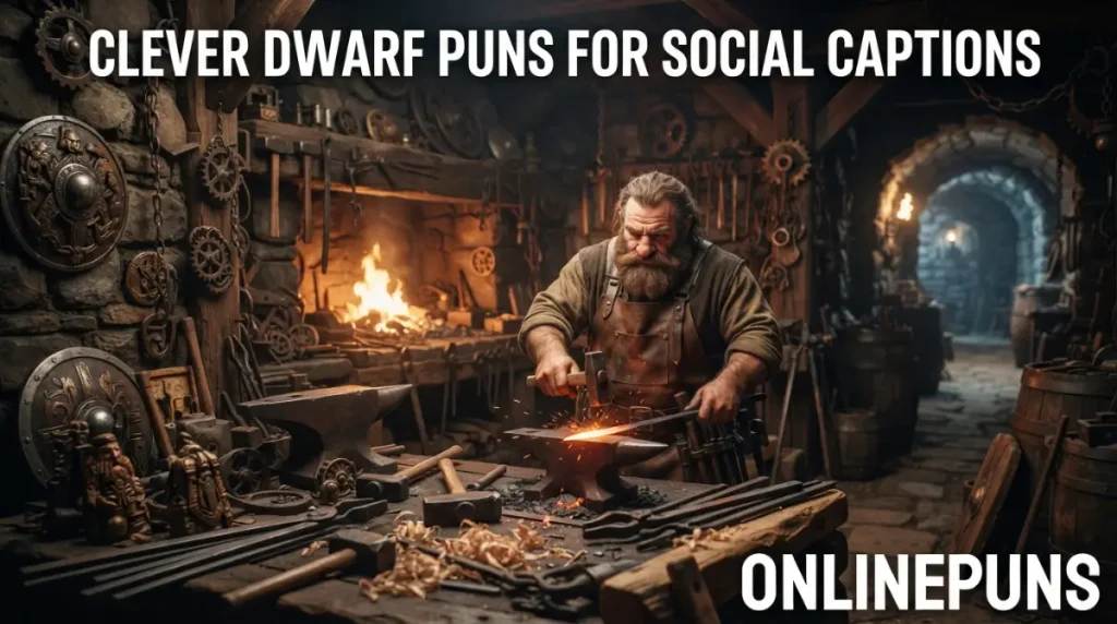 Clever Dwarf Puns for Social Captions